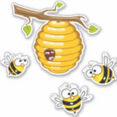 Bijenteelt Honeycomb Bijen en Hive Sticker (Voorkant)