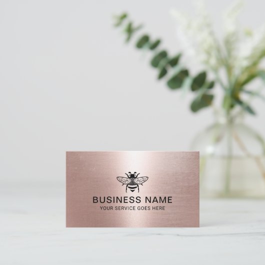 Bijenteelt Honingbijen Apiary Honeycomb Roos Gold Visitekaartje (Staand voorkant)