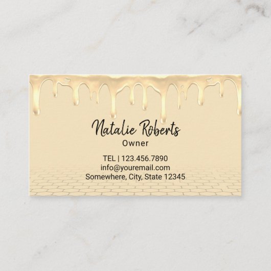 Bijenteelt Honingbijen Apiary Modern Gold Drids Bo Visitekaartje (Achterkant)