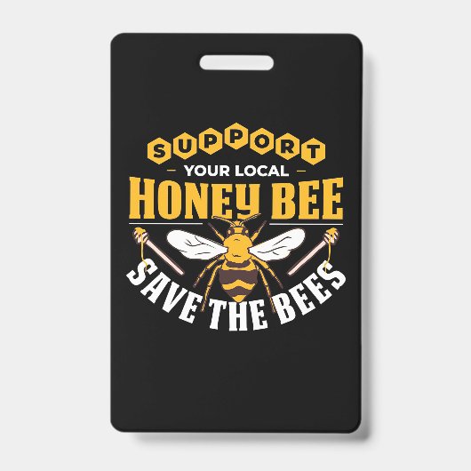 Bijenteelt | Honingbijen redden Badge (Voorzijde)