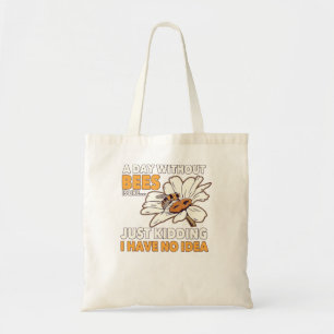 Bijenteelt honingbijenimker citeert een dag met tote bag
