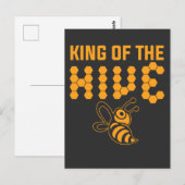 Bijenteelt koning van de bijenteler Honeycomb Briefkaart (Voorkant / Achterkant)