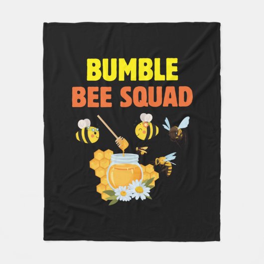 Bijenteelt Kunst Bumble Bee Squad 2 Fleece Deken (Voorkant)