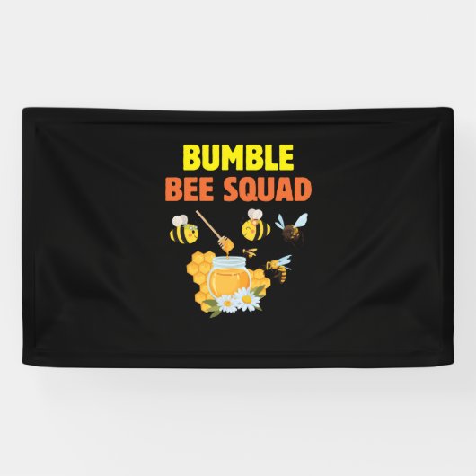 Bijenteelt Kunst Bumble Bee Squad 2 Spandoek (Horizontaal)