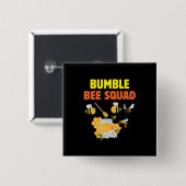 Bijenteelt Kunst Bumble Bee Squad 2 Vierkante Button 5,1 Cm (Voorkant /achterkant)