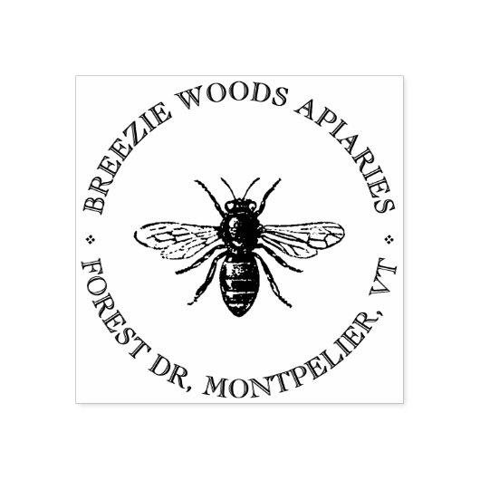  bijenteelt Logo honingbijenkooiproducten Rubberstempel (Afrduk)