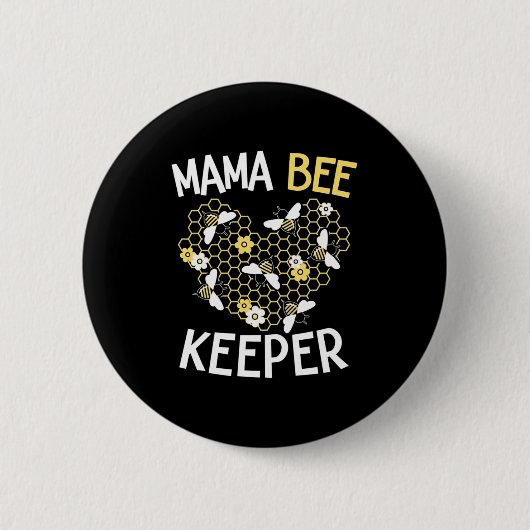 Bijenteelt | Mama Bee Keeper Ronde Button 5,7 Cm (Voorkant)