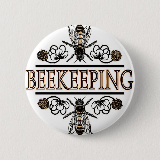 bijenteelt met bijen ronde button 5,7 cm (Voorkant)