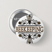 bijenteelt met bijen ronde button 5,7 cm (Voorkant /achterkant)