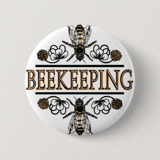 bijenteelt met bijen ronde button 5,7 cm
