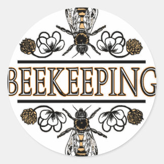 bijenteelt met bijen ronde sticker