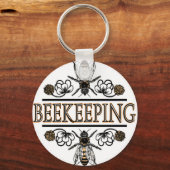 bijenteelt met bijen sleutelhanger (Voorkant)