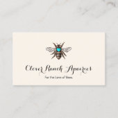 Bijenteelt met blauw hart visitekaartje (Voorkant)