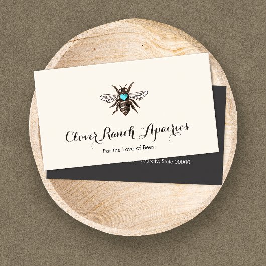 Bijenteelt met blauw hart visitekaartje