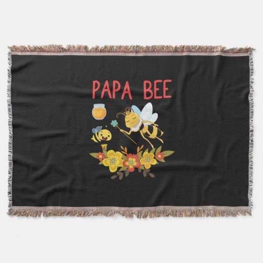 Bijenteelt | Papa Bee Flowers Deken (Voorkant)