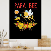 Bijenteelt | Papa Bee Flowers Poster (Keuken)