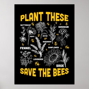 Bijenteelt Plant met uitzondering van bijen Poster