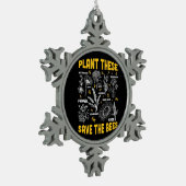 Bijenteelt | Plant met uitzondering van bijen Tin Sneeuwvlok Ornament (Links)