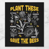 Bijenteelt | Plant met uitzondering van bijen Wijn Etiket (Enkel label)