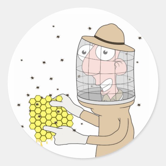 Bijenteelt Ronde Sticker (Voorkant)