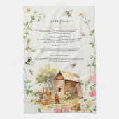 Bijenteelt | Rustieke Boerderij Monogram Theedoek (Verticaal)
