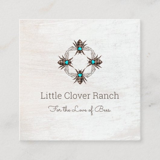 Bijenteelt Rustisch Visitekaartje van hout (Voorkant)