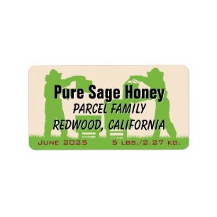 Bijenteelt Silhouette Gold Custom Honey Jar Etiket