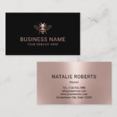 Bijenteelt, vers honingbijtend modern Roos goud Visitekaartje (Voorkant / Achterkant)