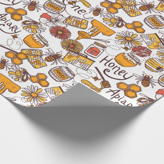 Bijenteeltpatroon Cadeaupapier (Hoek)