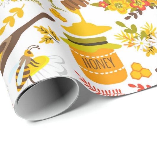 Bijenteeltpatroon Cadeaupapier (Rol Hoek)