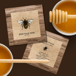 Bijenteler Apiarist Boerderij van bijen Honingbije Vierkante Visitekaartje