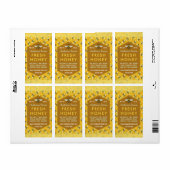 Bijenteler Apiary Honey Jar Labels Honeycomb bijen (Full Sheet)