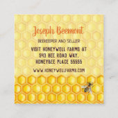 Bijenteler Apiary Honeybees Honey Seller Bee Boerd Vierkante Visitekaartje (Achterkant)