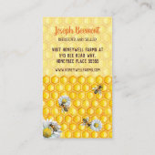 Bijenteler Apiary Honeybees Honey Seller Bee Boerd Visitekaartje (Achterkant)