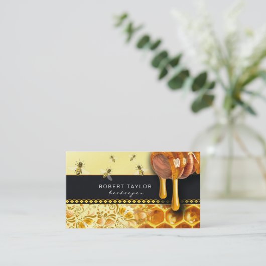 Bijenteler Honingverkoper Boerderij-boerenkaart Visitekaartje (Staand voorkant)