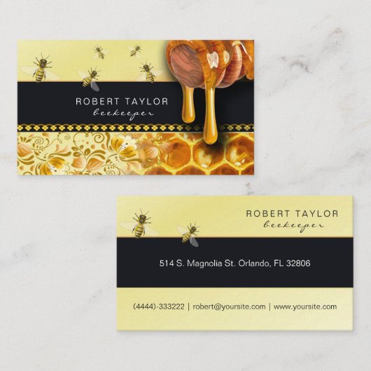 Bijenteler Honingverkoper Boerderij-boerenkaart Visitekaartje (Voorkant / Achterkant)