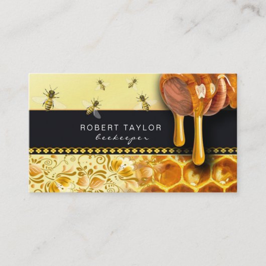 Bijenteler Honingverkoper Boerderij-boerenkaart Visitekaartje (Voorkant)