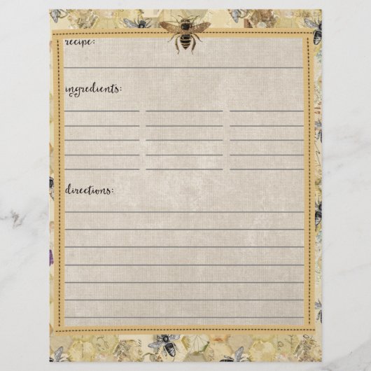  bijenteler — Recipe inserts (Voorkant)