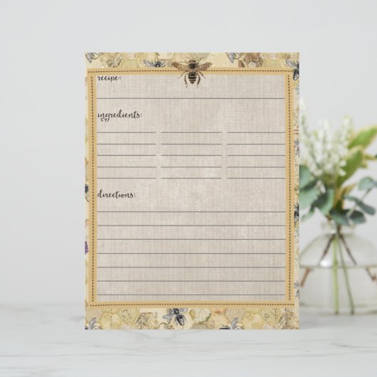  bijenteler — Recipe inserts (Staand voorkant)