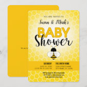 Bijenthema Baby shower Invitation Kaart (Voorkant / Achterkant)