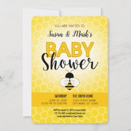 Bijenthema Baby shower Invitation Kaart