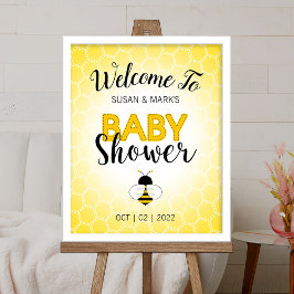 Bijenthema Baby shower Welkomstbord Schuimbord. Poster