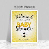 Bijenthema Baby shower Welkomstbord Schuimbord. Poster