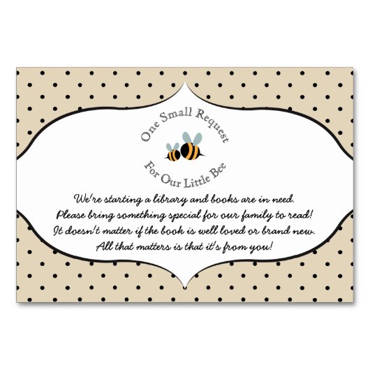 Bijenthema - Boek Aanvraag Baby shower Kaart (Voorkant)
