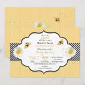 Bijenthema Honingraat Goud & Grijs Polka Dot Kaart (Voorkant / Achterkant)