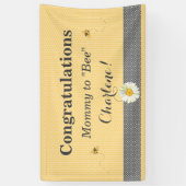 Bijenthema Honingraat Goud & Grijs Polka Dot Spandoek (Verticaal)