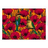 Bijentjes en papaver op sinaasappel (Voorkant Horizontaal)