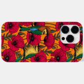 Bijentjes en papaver op sinaasappel Case-Mate iPhone case (Achterkant (horizontaal))