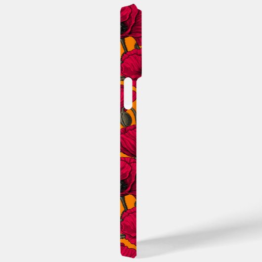 Bijentjes en papaver op sinaasappel Case-Mate iPhone case (Achterkant / Rechts)