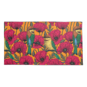 Bijentjes en papaver op sinaasappel kussensloop (Achterkant-Links)